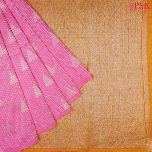 Light Pink Jute Soft Silk Saree