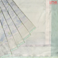 Light Mint Green Pashmina Tissue Silk Saree