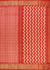 Red Pochampally Ikat Silk Saree