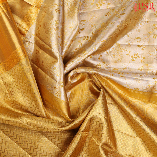 Yellow Gold Mustard Bridal Kanjivaram Silk Saree