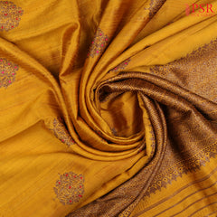 Mustard Yellow Banaras Jute Silk Saree