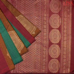 Maroon & Green Kanchipuram Silk Saree