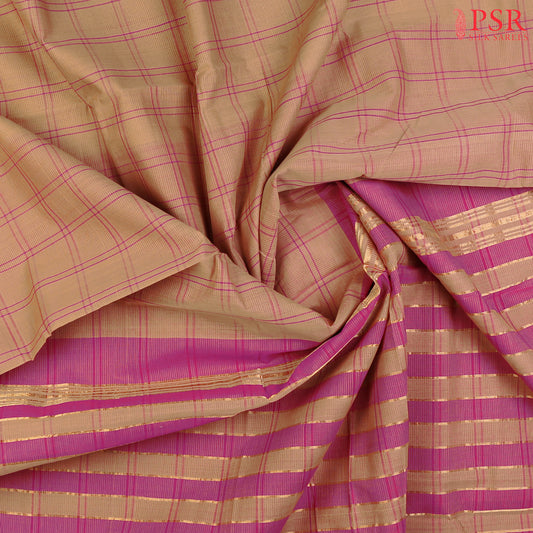 Tan Mangalagiri Cotton Saree