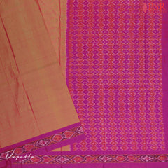 Crimson & Magenta Pochampally Silk Cotton Dress Material