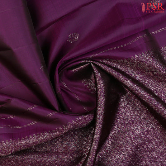 Aubergine Purple Kanchipuram Silk Saree