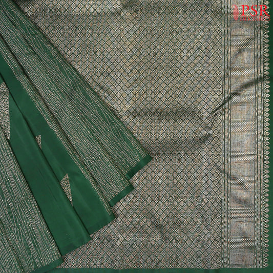 Dark Green Kanchipuram Silk Saree