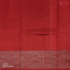 Floral White Banaras Jute Silk Saree