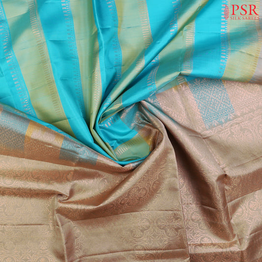 Light Blue & Green Soft Silk Saree