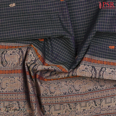 Dark Blue Kalakshetra Kovai Cotton Saree