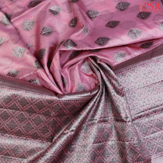 Taffy Pink Banaras Tussar Silk Saree