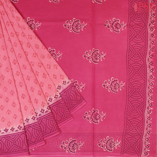 Brink Pink Hyderabad Cotton Saree