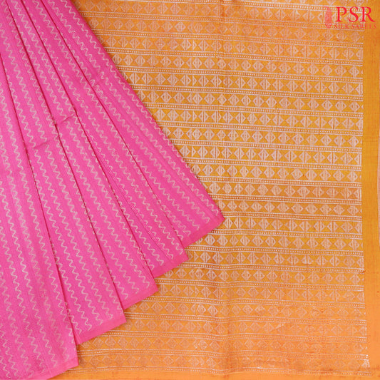 Taffy Pink Jute Soft Silk Saree