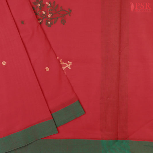 Red Chettinadu Cotton Saree