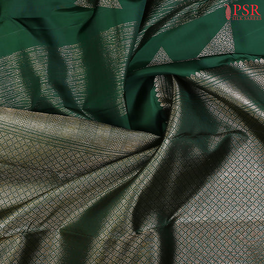 Dark Green Kanchipuram Silk Saree