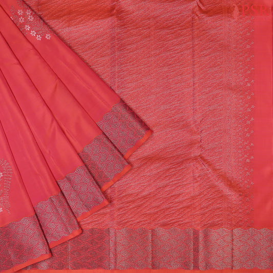 Scarlet Red Kanchipuram Silk Saree