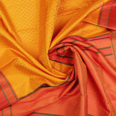 Marigold Yellow Kadiyal silk saree