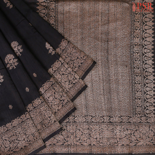 Black Banaras Jute Silk Saree