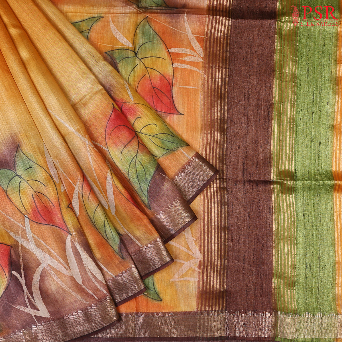 Mustard Yellow Munga Silk Saree