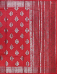 Red Chiniya Silk Saree