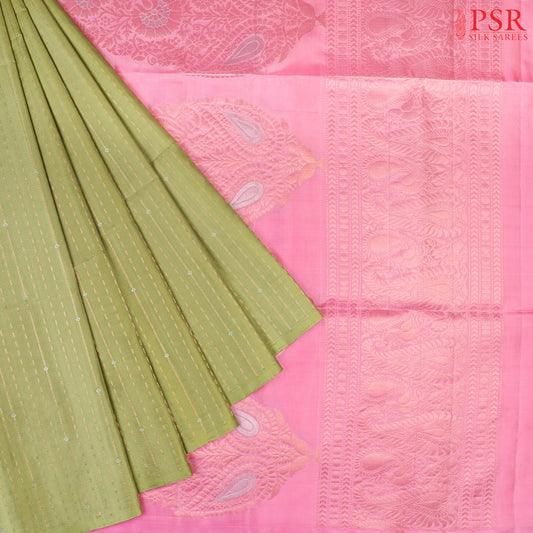 Pear Green Soft Silk Saree