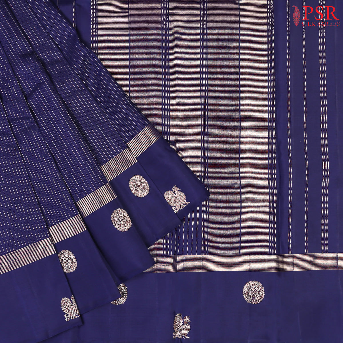 Navy Blue Kanchipuram Silk Saree