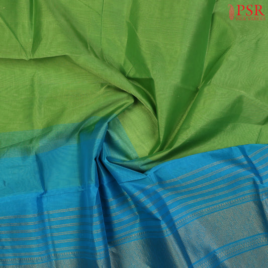 Chartreuse Green Cotton Silk Saree