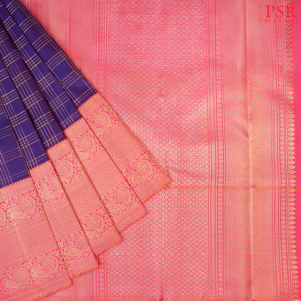 Persian Indigo Kanchipuram Silk Saree