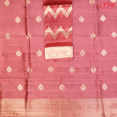 Rosewood Pink Kadhi Tussar Silk Dress Material