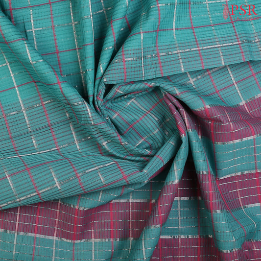 Turquoise Mangalagiri Cotton Saree