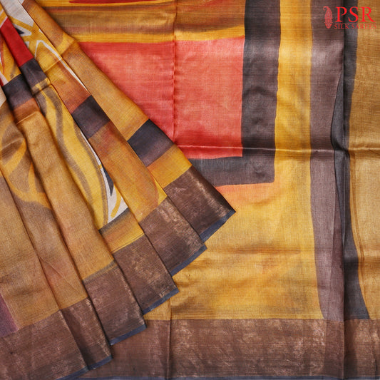 Brown Shaded Kadhi Tussar Silk Saree