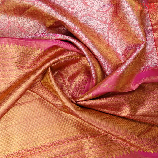 Cyclamen Pink Kanchipuram Silk Saree