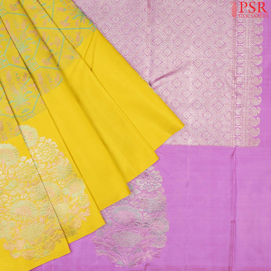 Yellow Kanchipuram Silk Saree