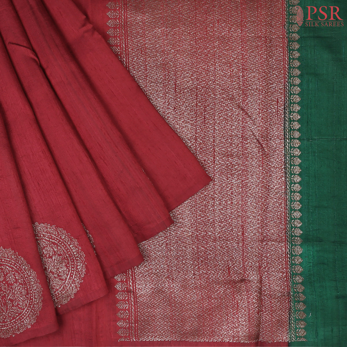 Berry Red Banaras Jute Silk Saree