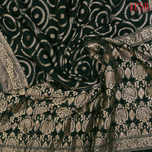 Dark Green Georgette Saree