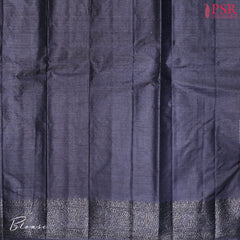 Charcoal Blue Banaras Tussar Silk Saree