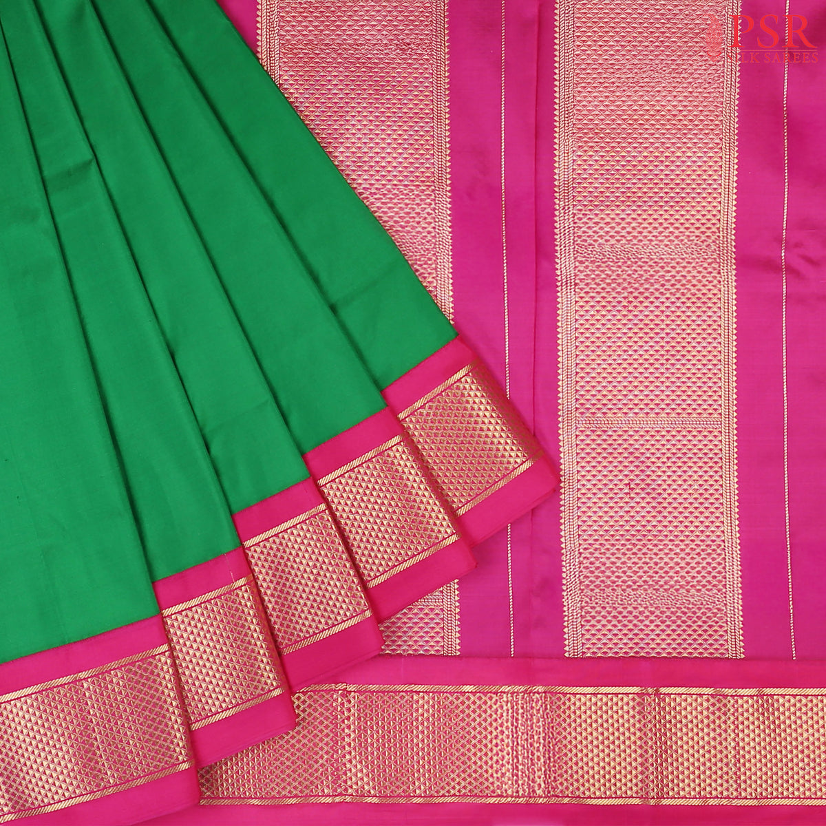 Green Nine Yards Silk Saree