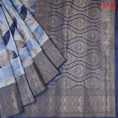 Steel Blue Chiniya Silk Saree