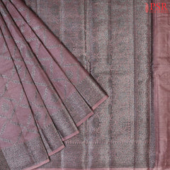 Dark Mauve Orchid Banaras Tussar Silk Saree