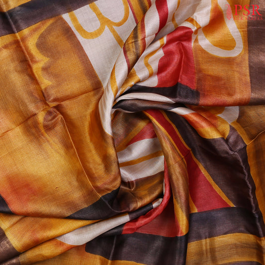 Brown Shaded Kadhi Tussar Silk Saree