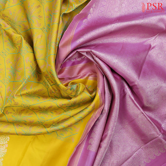 Yellow Kanchipuram Silk Saree