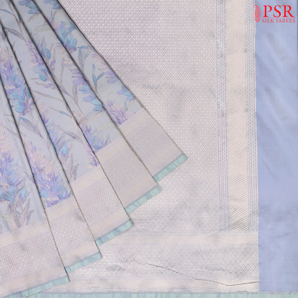 Iceberg Blue Pashmina Tissue Silk Saree