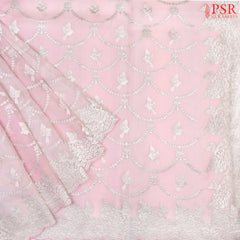 Pastel Pink Hues Organza Saree