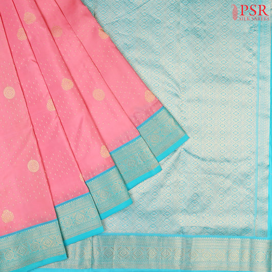 Light Pink Fancy Kanchipuram Silk Saree