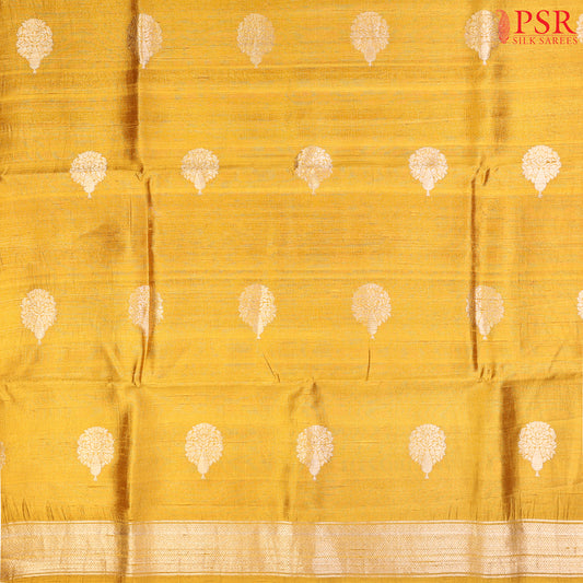 Honey Yellow Kadhi Tussar Silk Dress Material