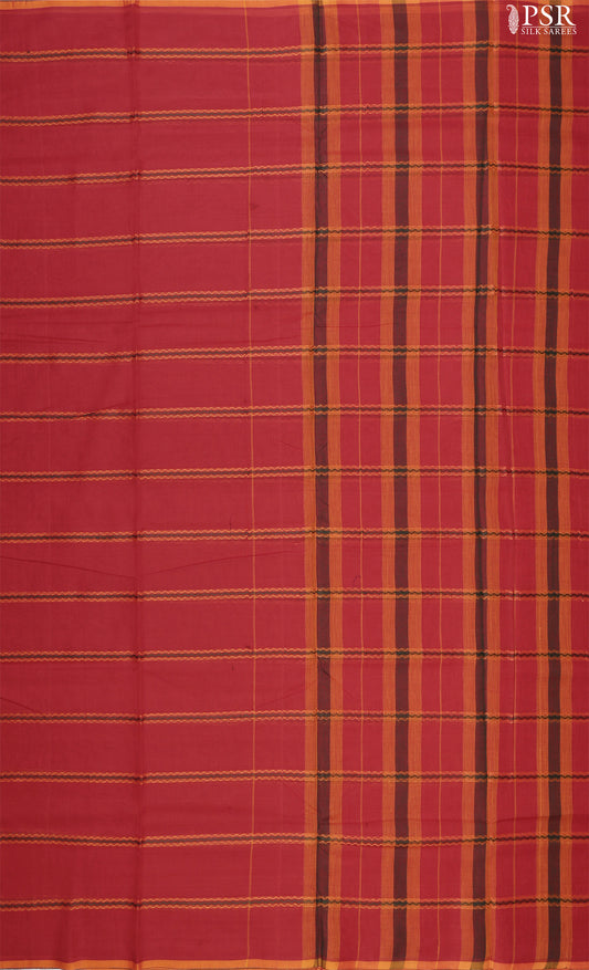 Red Dharwad Cotton Saree