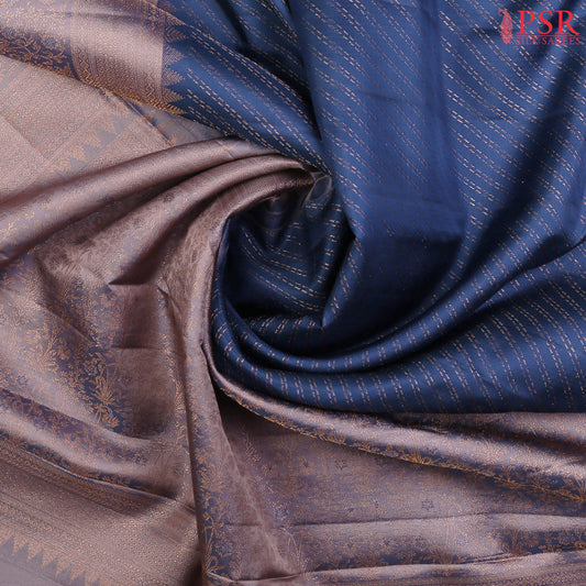 Prussian Blue Kanchipuram Silk Saree