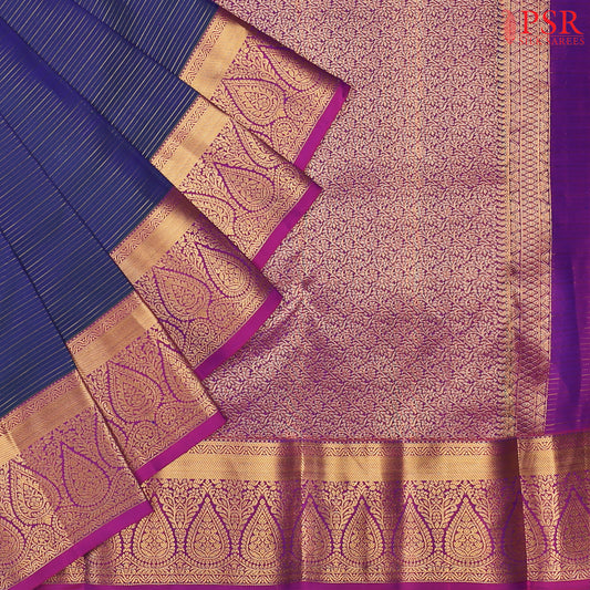 Cobalt Blue Fancy Kanchipuram Silk Saree