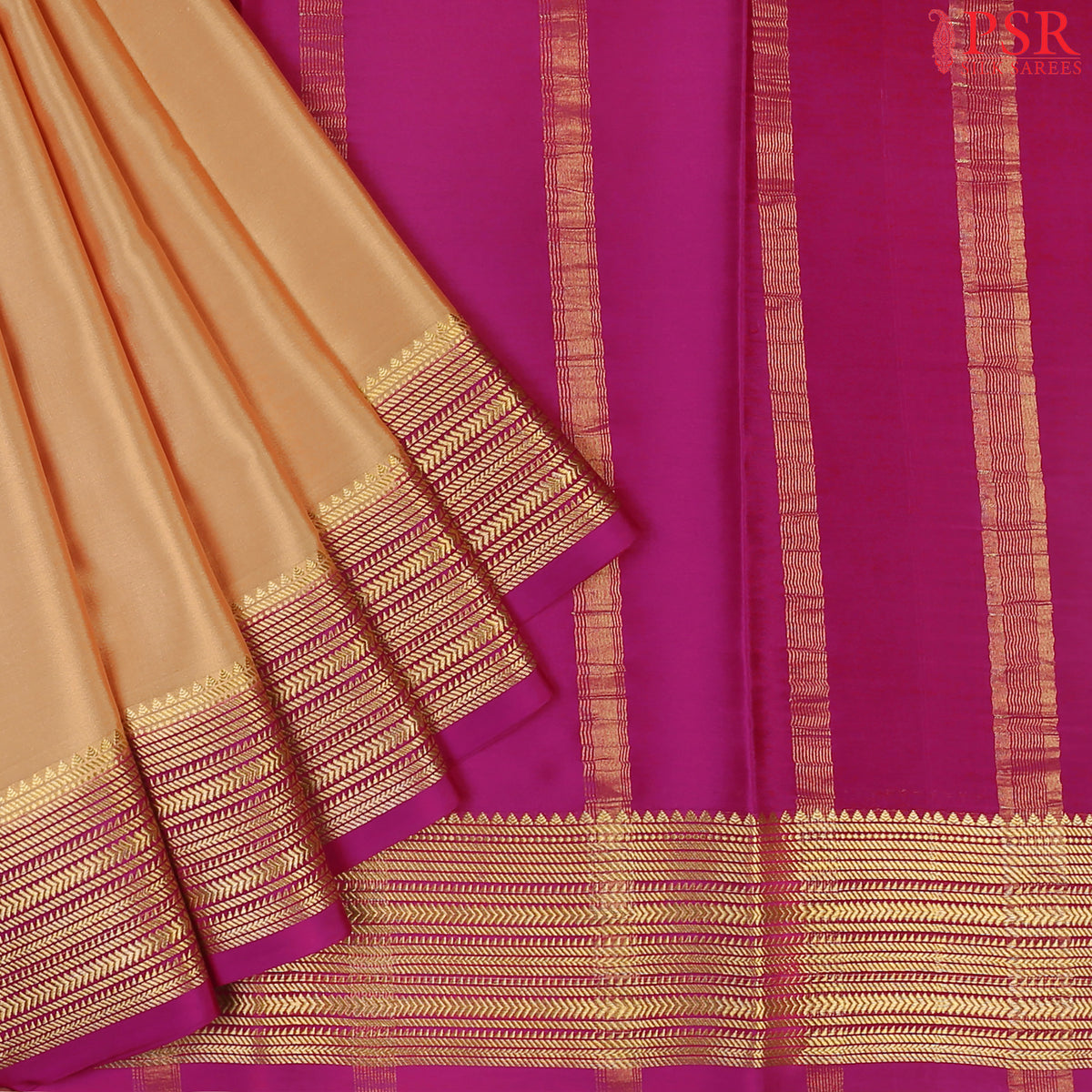 Sandy Tan Mysore Silk Saree