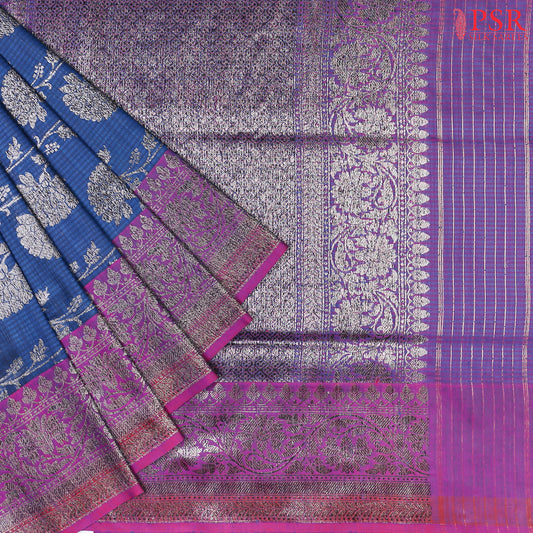 Yale Blue Banarasi Silk Saree