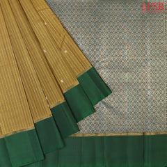 Dark Olive Mustard Kanchipuram Silk Saree